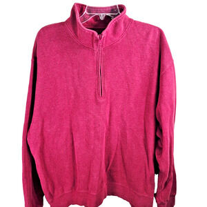 Orvis Men's Quarter Zip Sweatshirt Pullover Maroon Red Shacket Men's Size Large